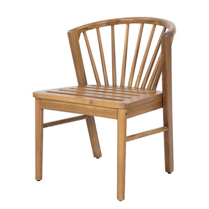 English Elm Outdoor Acacia Wood Windsor Spindle Back Dining Chairs with Washable Cushions Patio Set Teak N762P389932A