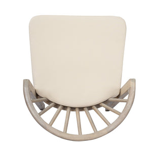 English Elm Outdoor Acacia Wood Windsor Spindle Back Dining Chairs with Washable Cushions Patio Set Light White N762P389932K