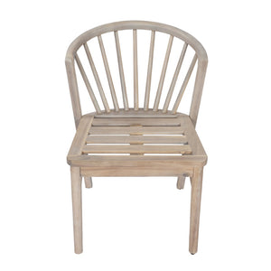 English Elm Outdoor Acacia Wood Windsor Spindle Back Dining Chairs with Washable Cushions Patio Set Light White N762P389932K