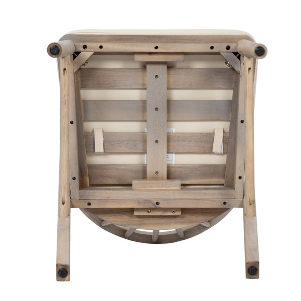English Elm Outdoor Acacia Wood Windsor Spindle Back Dining Chairs with Washable Cushions Patio Set Light White N762P389932K