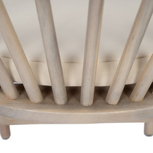 English Elm Outdoor Acacia Wood Windsor Spindle Back Dining Chairs with Washable Cushions Patio Set Light White N762P389932K
