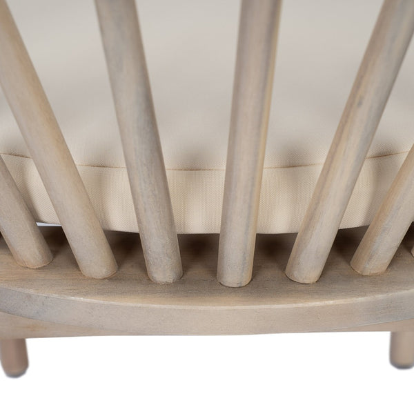 English Elm Outdoor Acacia Wood Windsor Spindle Back Dining Chairs with Washable Cushions Patio Set Light White N762P389932K