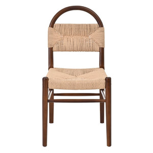 English Elm 7 Piece Oval Rubberwood Dining Set Seats Six with Woven Cord Chairs Walnut Finish N762P396360D_N762P368575W3