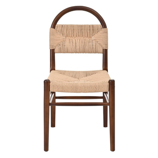 English Elm 7 Piece Oval Rubberwood Dining Set Seats Six with Woven Cord Chairs Walnut Finish N762P396360D_N762P368575W3