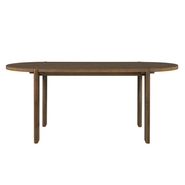 English Elm 7 Piece Oval Rubberwood Dining Set Seats Six with Woven Cord Chairs Walnut Finish N762P396360D_N762P368575W3