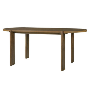 English Elm 7‑Piece Mid-Century Oval Rubberwood Dining Set with Cantilever Arm Chairs Walnut Finish N762P396360D_N762P412255D3