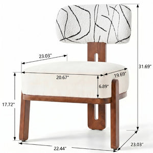 English Elm 7‑Piece Oval Rubberwood Dining Set Seats Eight with Bouclé Upholstered Armless Chairs N762P396360D_N762P472764D3
