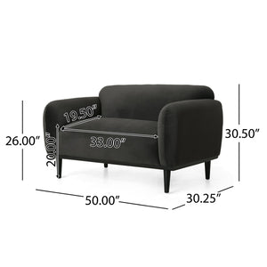 English Elm Loveseat Compact Two Seater Sofa with Birch Legs Boucle Upholstery for Modern Interiors N762P407898E