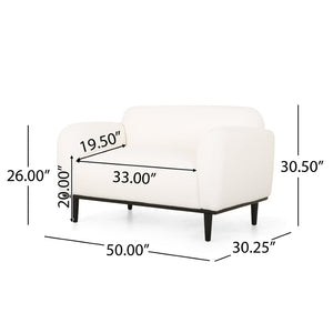 English Elm Bouclé Textured Compact Loveseat with Birch Legs for Modern Living Spaces N762P407898W