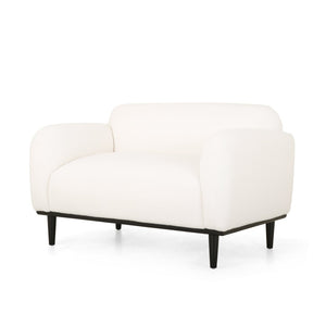 English Elm Bouclé Textured Compact Loveseat with Birch Legs for Modern Living Spaces N762P407898W