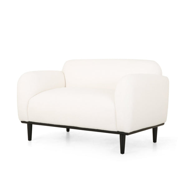 English Elm Bouclé Textured Compact Loveseat with Birch Legs for Modern Living Spaces N762P407898W