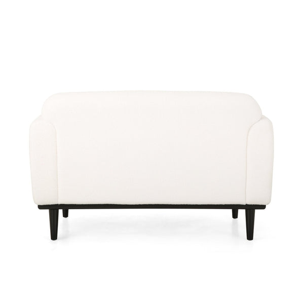 English Elm Bouclé Textured Compact Loveseat with Birch Legs for Modern Living Spaces N762P407898W