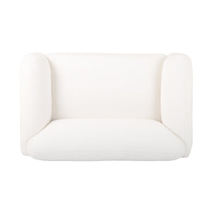 English Elm Bouclé Textured Compact Loveseat with Birch Legs for Modern Living Spaces N762P407898W