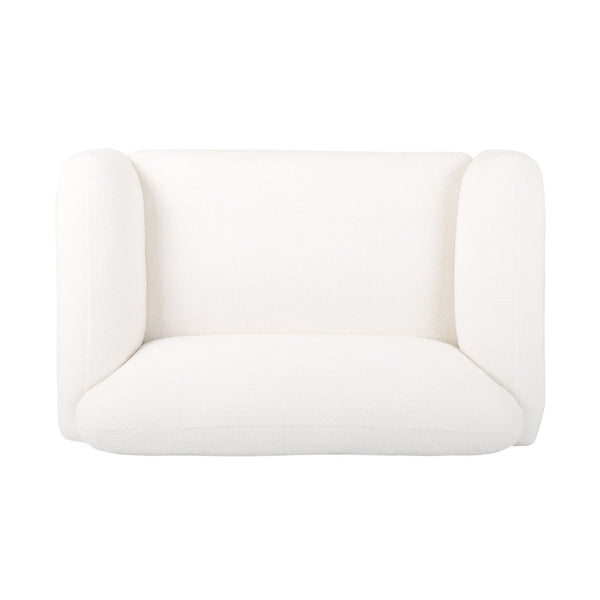 English Elm Bouclé Textured Compact Loveseat with Birch Legs for Modern Living Spaces N762P407898W