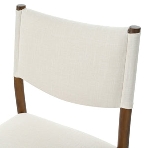 English Elm Modern Rubberwood Dining Chairs with Thick Foam Cushion Walnut Finish Set of 2 N762P411382A