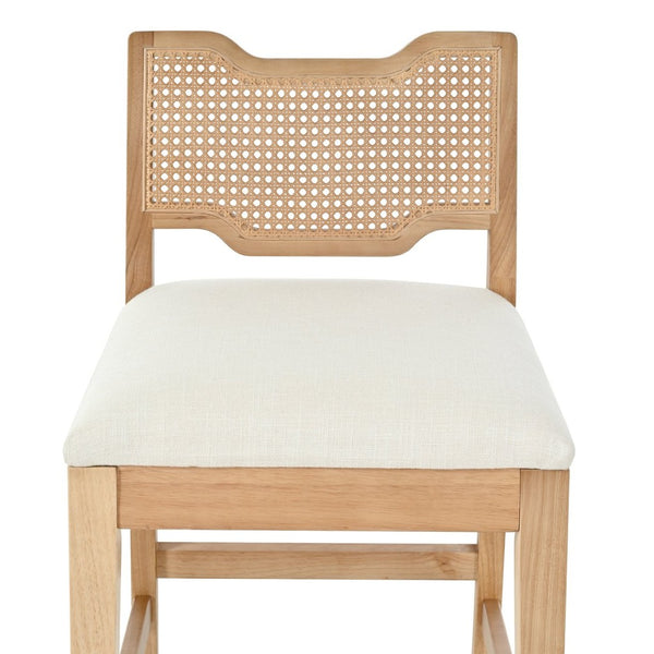 English Elm 28" Farmhouse Counter Stools Set of 2 Woven Rattan Back Rubberwood Frame Kitchen Island N762P411404D
