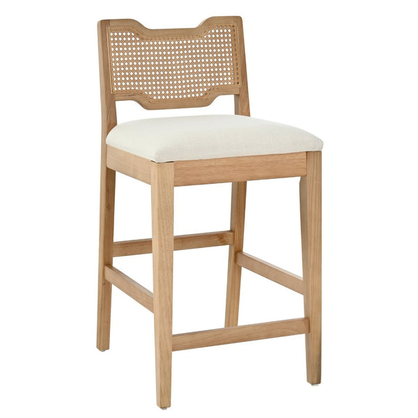 English Elm 28" Farmhouse Counter Stools Set of 2 Woven Rattan Back Rubberwood Frame Kitchen Island N762P411404D