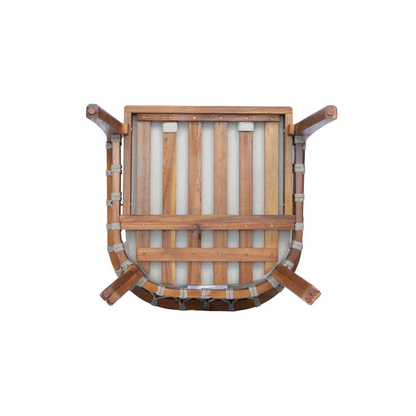 English Elm Outdoor Acacia Wood Bistro Chair Set with Rope Weave Seats and Cushioned Patio Comfort N762P411561D