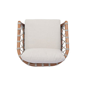 English Elm Outdoor Acacia Wood Bistro Chair Set with Rope Weave Seats and Cushioned Patio Comfort N762P411561D