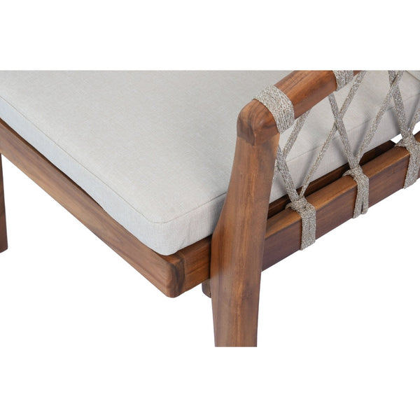 English Elm Outdoor Acacia Wood Bistro Chair Set with Rope Weave Seats and Cushioned Patio Comfort N762P411561D