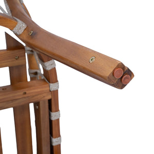 English Elm Outdoor Acacia Wood Bistro Chair Set with Rope Weave Seats and Cushioned Patio Comfort N762P411561D