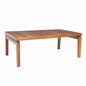 English Elm Stella Outdoor Acacia Wood Coffee Table Slatted Teak Finish Patio Lounge Accent N762P411700D