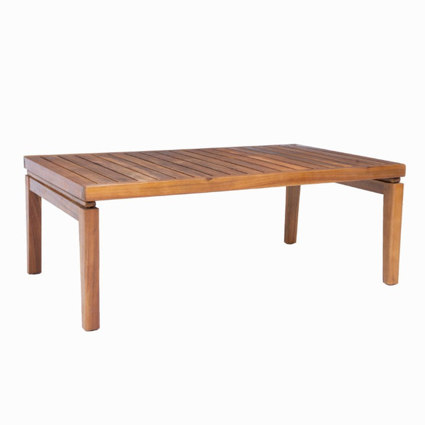 English Elm Stella Outdoor Acacia Wood Coffee Table Slatted Teak Finish Patio Lounge Accent N762P411700D