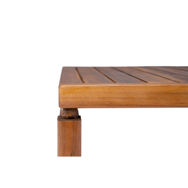 English Elm Stella Outdoor Acacia Wood Coffee Table Slatted Teak Finish Patio Lounge Accent N762P411700D