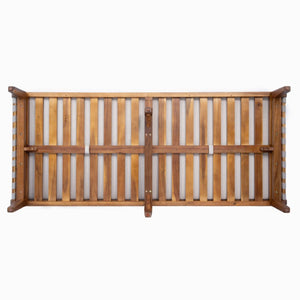 English Elm 74.61 Inch Outdoor Acacia Wood Sofa with Hand Woven Rope and Plush Patio Cushions N762P411701D