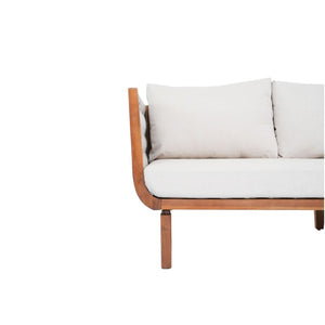 English Elm 74.61 Inch Outdoor Acacia Wood Sofa with Hand Woven Rope and Plush Patio Cushions N762P411701D