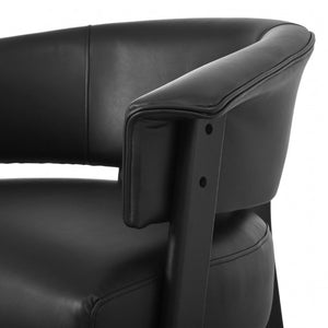 English Elm Faux Leather Wingback Chair Wraparound Silhouette Rubberwood Legs Bedroom Accent Seat N762P412983B