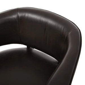 English Elm Faux Leather Wingback Armchair with Rubberwood Legs for Bedroom or Living Room N762P412983D