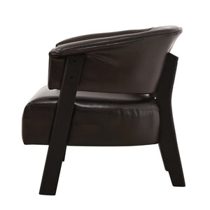English Elm Faux Leather Wingback Armchair with Rubberwood Legs for Bedroom or Living Room N762P412983D