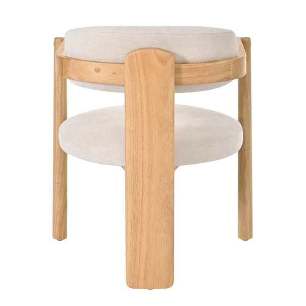 English Elm Modern Mid-Century Arm Dining Chairs Set of 2 Rubberwood Linen Upholstered Seating N762P446221N