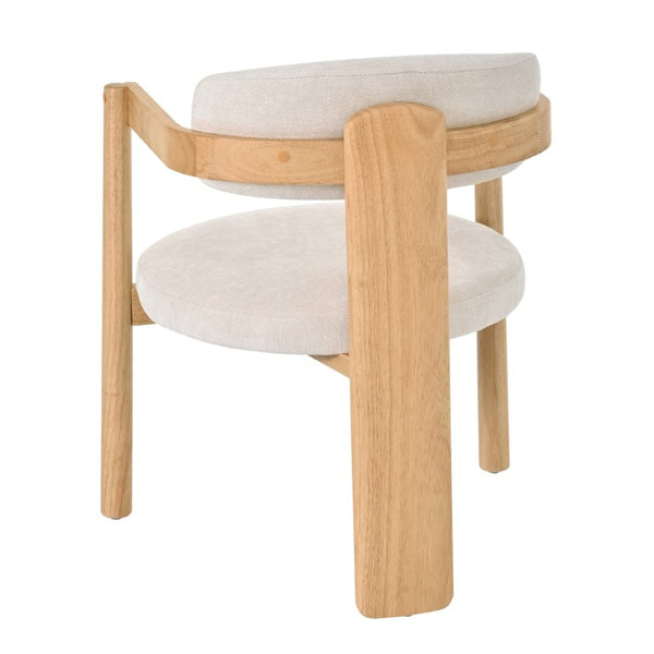 English Elm Modern Mid-Century Arm Dining Chairs Set of 2 Rubberwood Linen Upholstered Seating N762P446221N