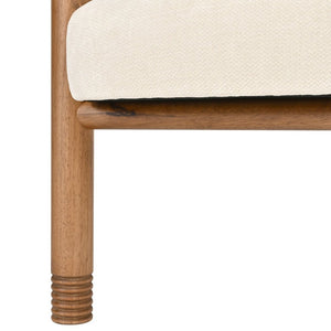 English Elm Set of 2 Mid-Century Arm Chairs with Linen Seat and Rubberwood Legs for Dining 25 L x 25.98 W x 29.92 H N762P446251D