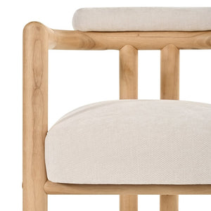 English Elm Modern Mid-Century Accent Chair Set of 2 Rubberwood Frame with Beige Fabric Seat N762P446251N