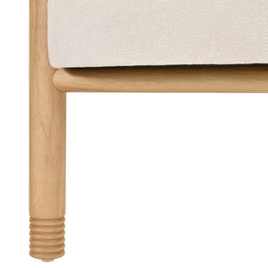 English Elm Modern Mid-Century Accent Chair Set of 2 Rubberwood Frame with Beige Fabric Seat N762P446251N