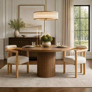 English Elm Modern Mid-Century Accent Chair Set of 2 Rubberwood Frame with Beige Fabric Seat N762P446251N