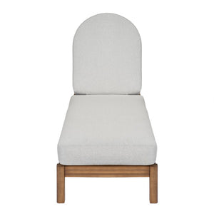 English Elm Outdoor Acacia Wood Dining Chairs Slatted Backrest Teak Finish Resort Style Patio Set Chaise Lounge Single Light Gray + Teak N762P446646E