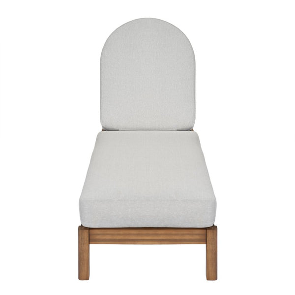 English Elm Outdoor Acacia Wood Dining Chairs Slatted Backrest Teak Finish Resort Style Patio Set Chaise Lounge Single Light Gray + Teak N762P446646E
