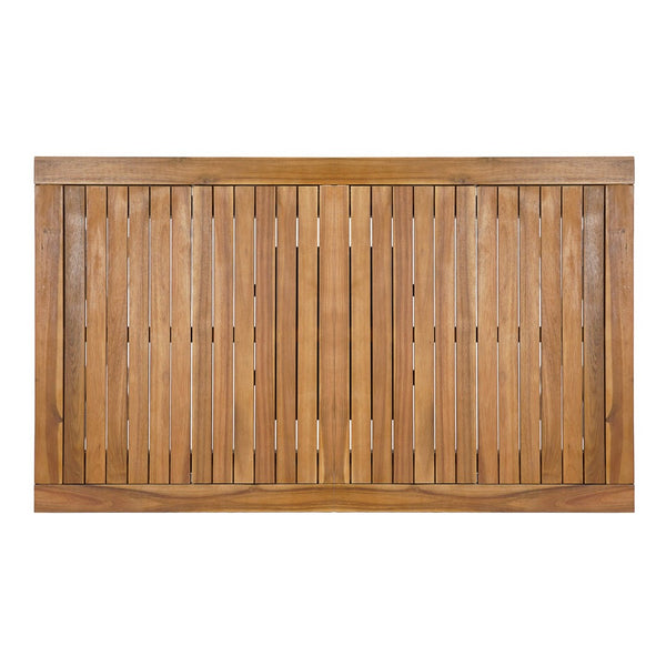 English Elm 60"-76" Acacia Wood Outdoor Extendable Dining Table Teak Finish Seats 4 to 6 N762P455523D