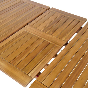 English Elm 60"-76" Acacia Wood Outdoor Extendable Dining Table Teak Finish Seats 4 to 6 N762P455523D