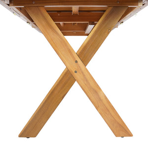English Elm 60"-76" Acacia Wood Outdoor Extendable Dining Table Teak Finish Seats 4 to 6 N762P455523D