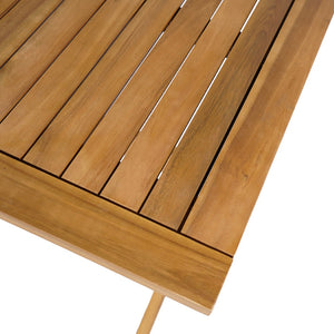 English Elm 60"-76" Acacia Wood Outdoor Extendable Dining Table Teak Finish Seats 4 to 6 N762P455523D