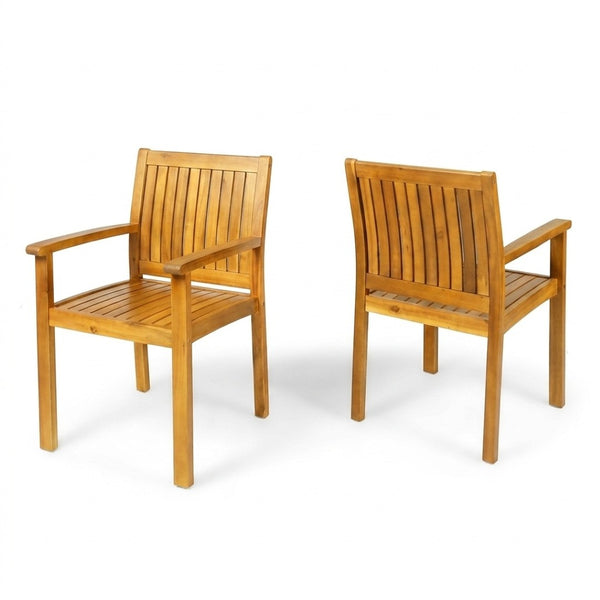 English Elm 7 Piece Solid Acacia Outdoor Dining Set Extendable Teak Table Six Slatted Chairs N762P455523D_61717.00TEA6