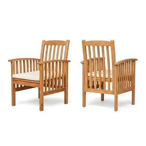 English Elm 7 Piece Solid Acacia Wood Outdoor Dining Set Extendable Table Six Cushioned Chairs N762P455523D_61720.006