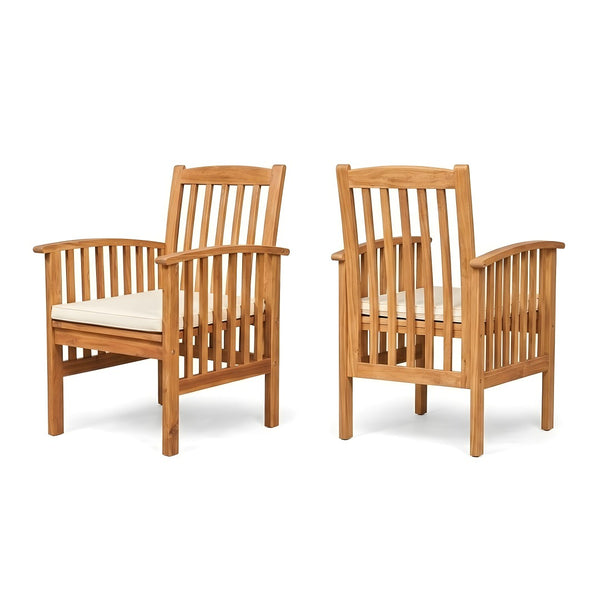 English Elm 7 Piece Solid Acacia Wood Outdoor Dining Set Extendable Table Six Cushioned Chairs N762P455523D_61720.006