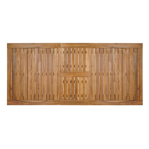 English Elm 60"-76" Acacia Wood Outdoor Extendable Dining Table Teak Finish Seats 4 to 6 N762P455523D