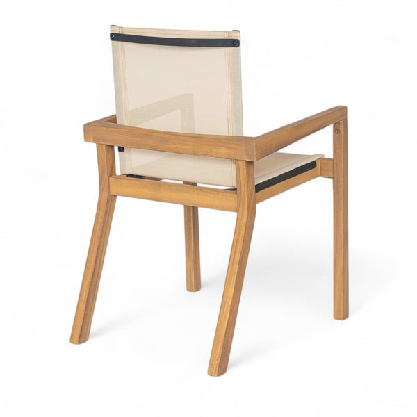English Elm 7 Piece Solid Acacia Wood Outdoor Dining Set Extendable Table Six Mesh Chairs N762P455523D_N762P240699A6